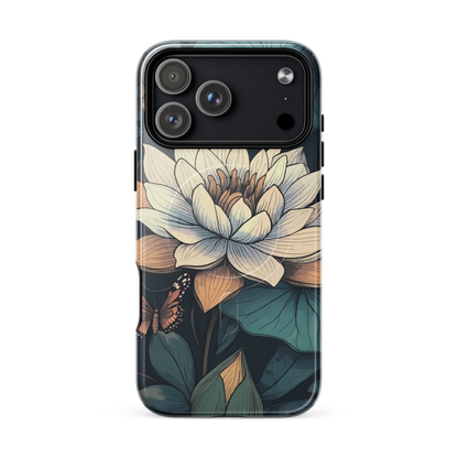 'Water Lily' iPhone 17 Pro Max MagSafe tough phone case - protective glossy case NZ Australia