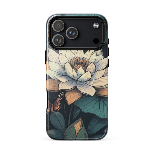 'Water Lily' iPhone 17 Pro Max MagSafe tough phone case - protective glossy case NZ Australia