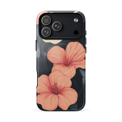 'Hibiscus Flower' iPhone 17 Pro Max MagSafe tough phone case - protective glossy case NZ Australia
