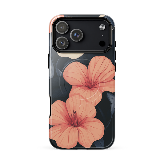 'Hibiscus Flower' iPhone 17 Pro Max MagSafe tough phone case - protective glossy case NZ Australia