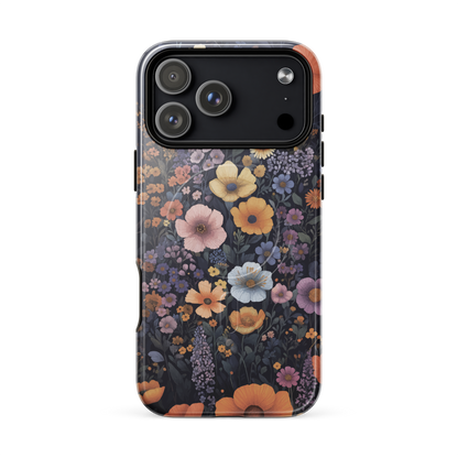 'Wildflowers' iPhone 17 Pro Max MagSafe tough phone case - protective glossy case NZ Australia