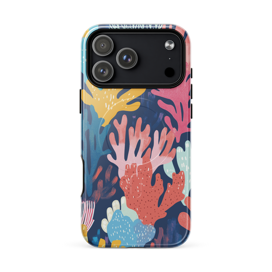 'Coral Reef' iPhone 17 Pro Max MagSafe tough phone case - protective glossy case NZ Australia