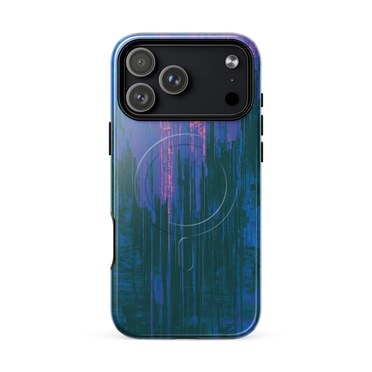 'Digital Glitch' iPhone 17 Pro Max MagSafe tough phone case - protective glossy case NZ Australia