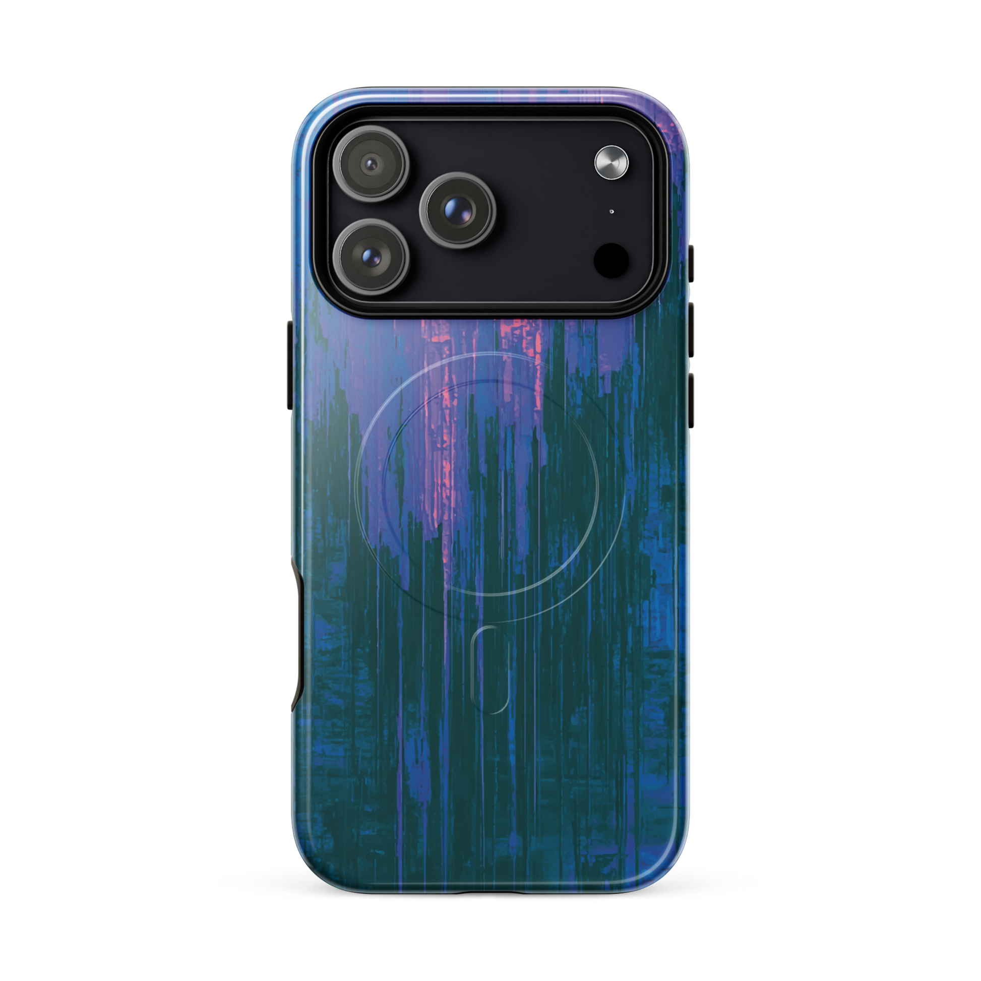 'Digital Glitch' iPhone 17 Pro Max MagSafe tough phone case - protective glossy case NZ Australia