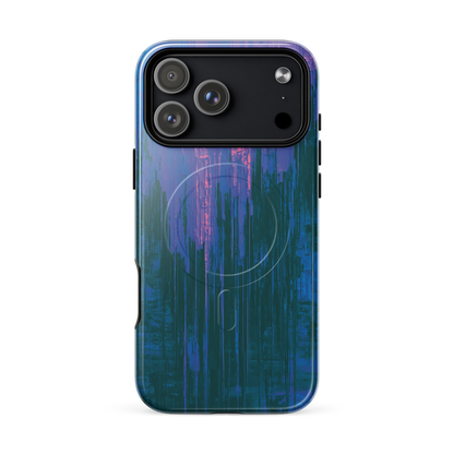 'Digital Glitch' iPhone 17 Pro Max MagSafe tough phone case - protective glossy case NZ Australia