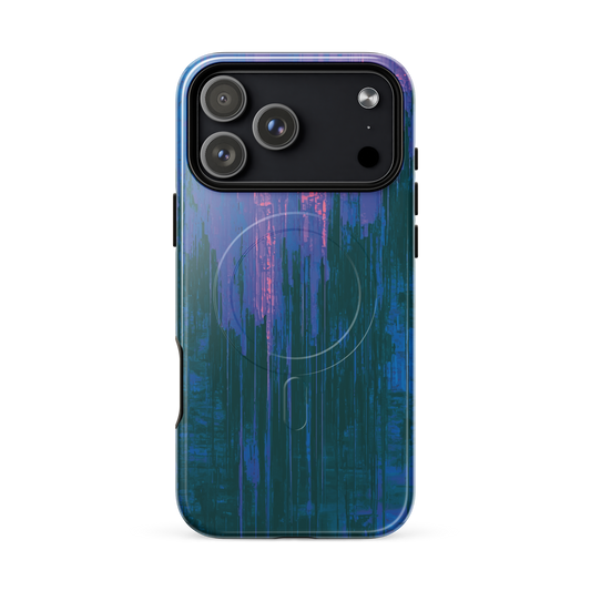 'Digital Glitch' iPhone 17 Pro Max MagSafe tough phone case - protective glossy case NZ Australia