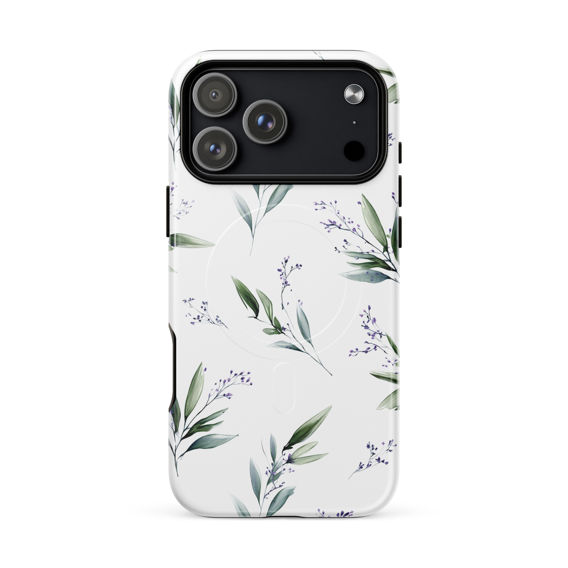 'Botanical Sprigs' iPhone 17 Pro Max MagSafe tough phone case - protective glossy case NZ Australia