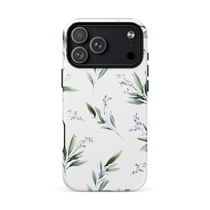 'Botanical Sprigs' iPhone 17 Pro Max MagSafe tough phone case - protective glossy case NZ Australia