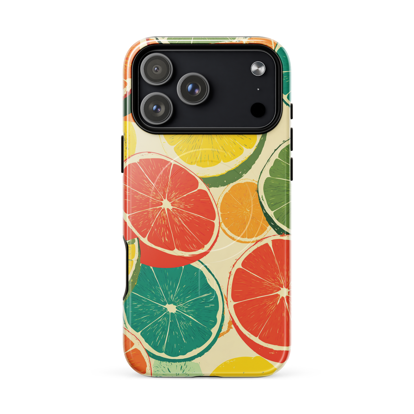 'Citrus Pop' iPhone 17 Pro Max MagSafe tough phone case - protective glossy case NZ Australia