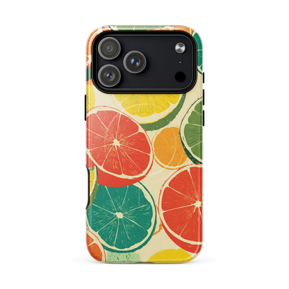 'Citrus Pop' iPhone 17 Pro Max MagSafe tough phone case - protective glossy case NZ Australia