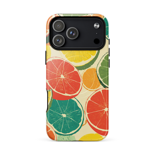 'Citrus Pop' iPhone 17 Pro Max MagSafe tough phone case - protective glossy case NZ Australia