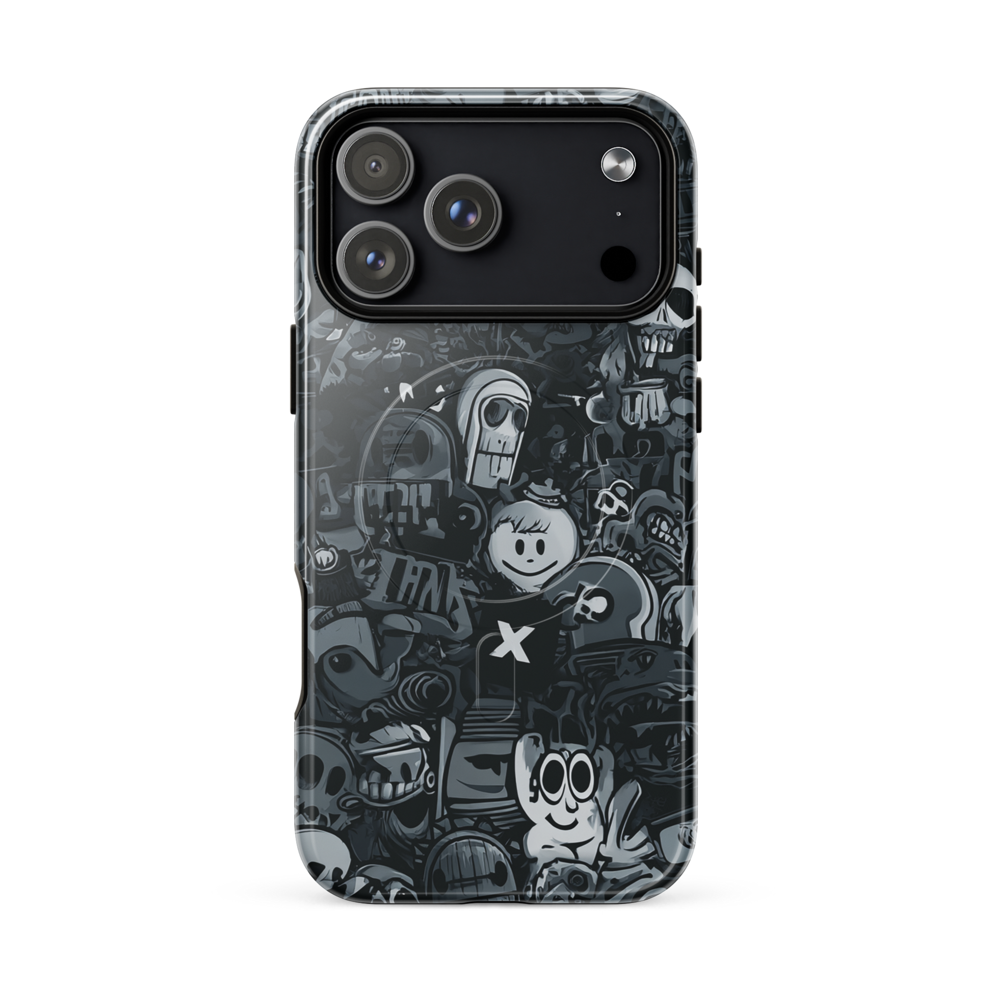 'Midnight Stickers' iPhone 17 Pro Max MagSafe tough phone case - protective glossy case NZ Australia