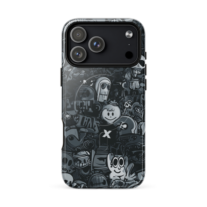 'Midnight Stickers' iPhone 17 Pro Max MagSafe tough phone case - protective glossy case NZ Australia