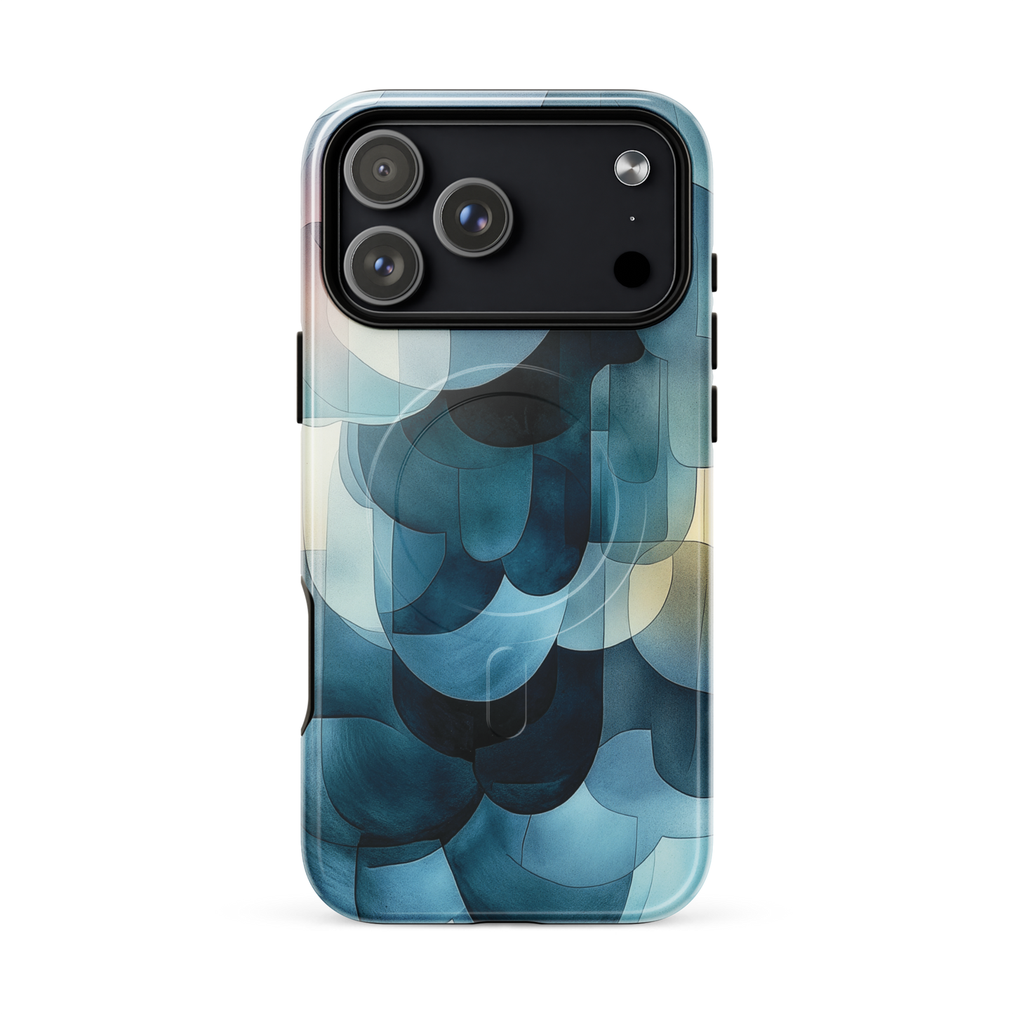'Blue Forms' iPhone 17 Pro Max MagSafe tough phone case - protective glossy case NZ Australia
