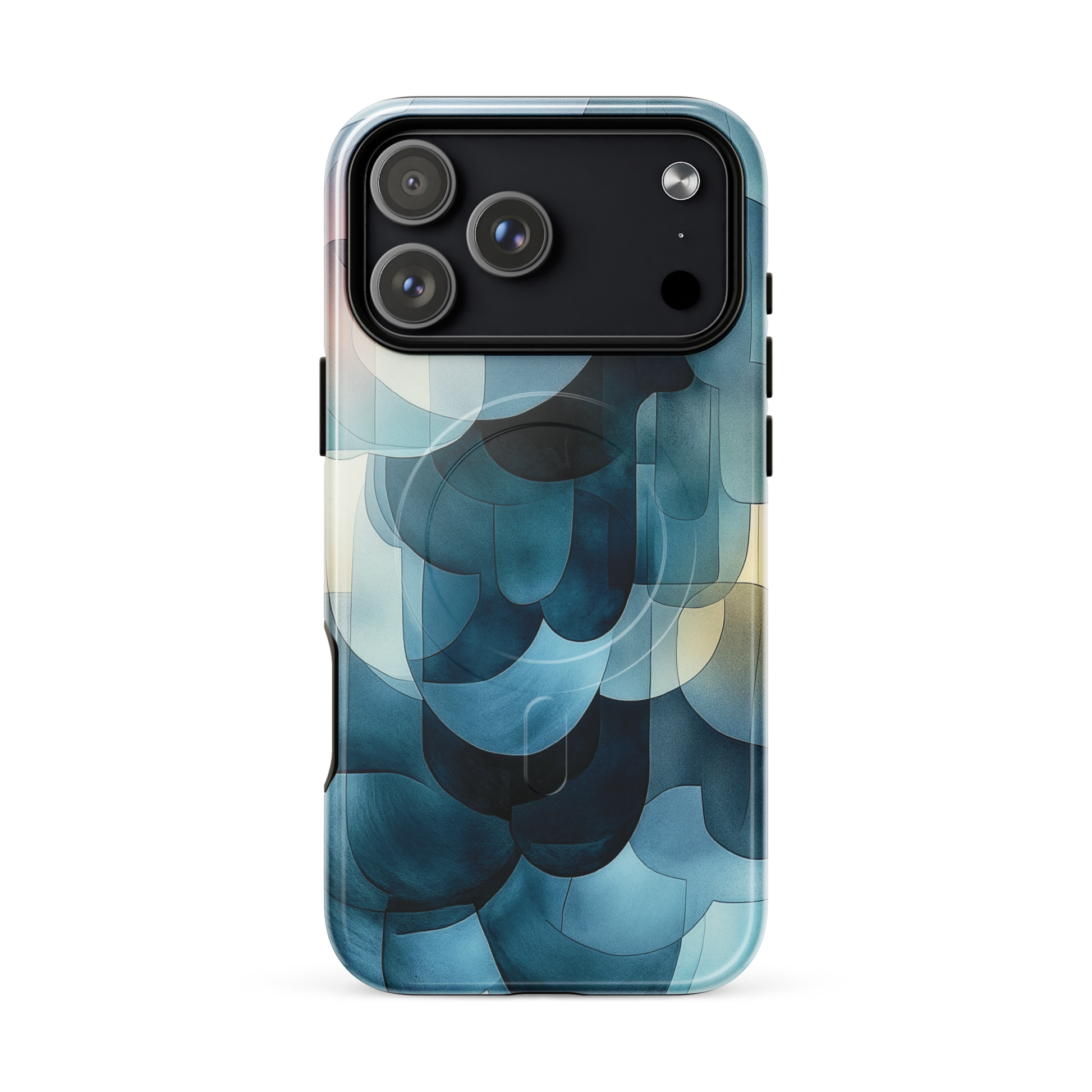 'Blue Forms' iPhone 17 Pro Max MagSafe tough phone case - protective glossy case NZ Australia