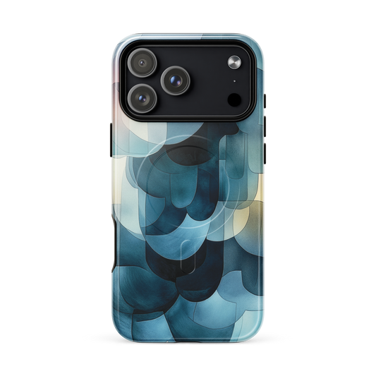 'Blue Forms' iPhone 17 Pro Max MagSafe tough phone case - protective glossy case NZ Australia