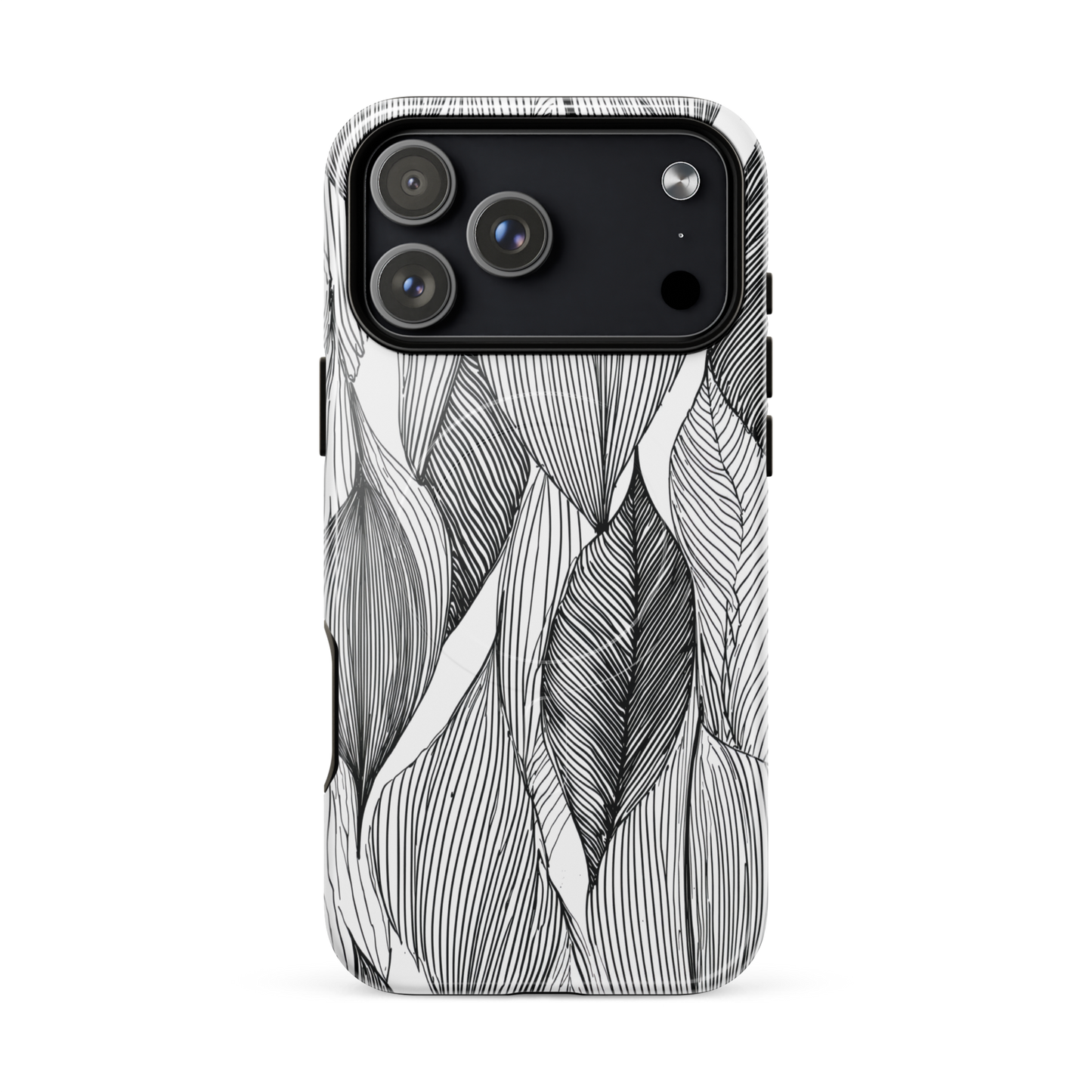 'Botanical Lines' iPhone 17 Pro Max MagSafe tough phone case - protective glossy case NZ Australia
