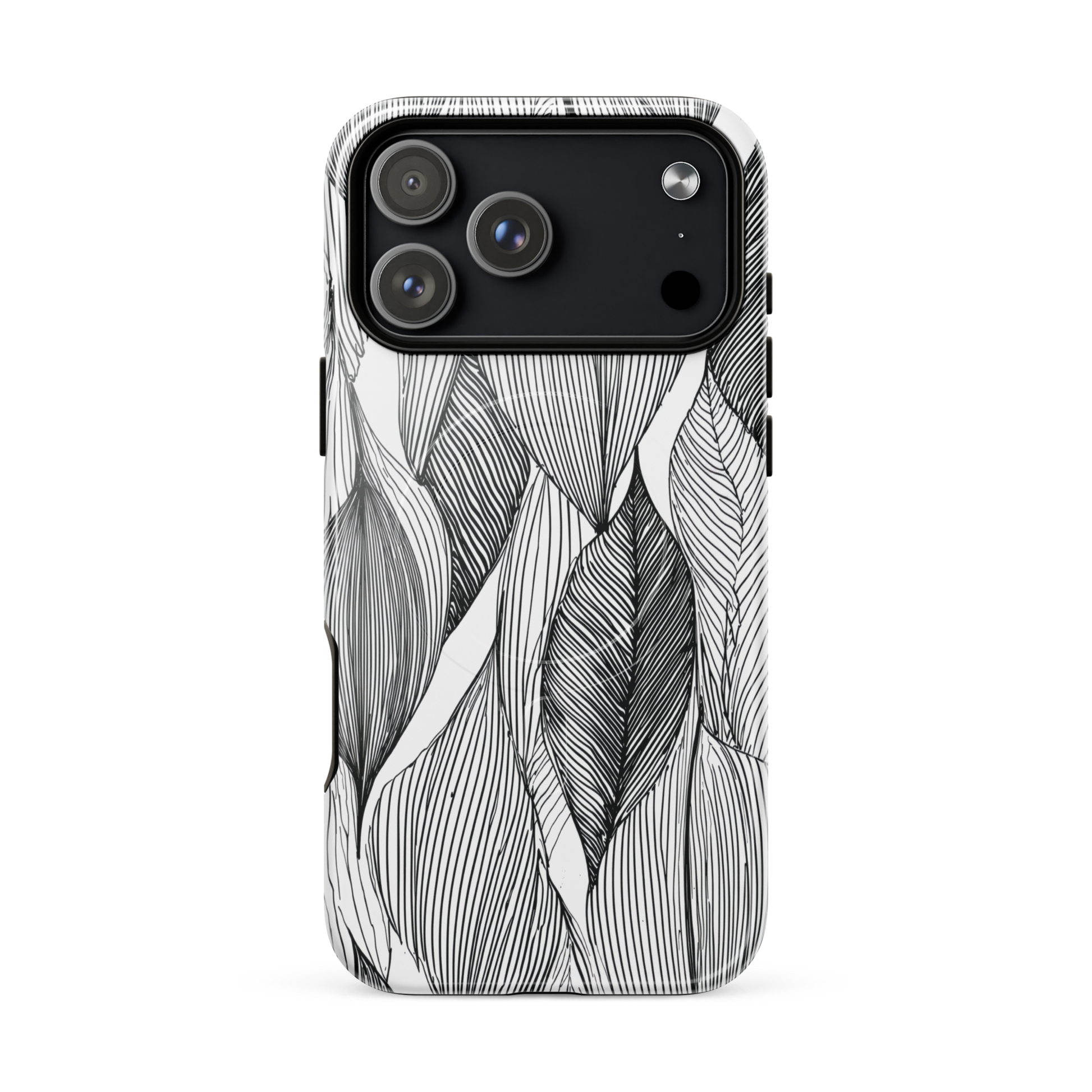 'Botanical Lines' iPhone 17 Pro Max MagSafe tough phone case - protective glossy case NZ Australia