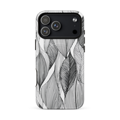 'Botanical Lines' iPhone 17 Pro Max MagSafe tough phone case - protective glossy case NZ Australia