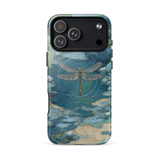 'Dragonfly Glade' iPhone 17 Pro Max MagSafe tough phone case - protective glossy case NZ Australia