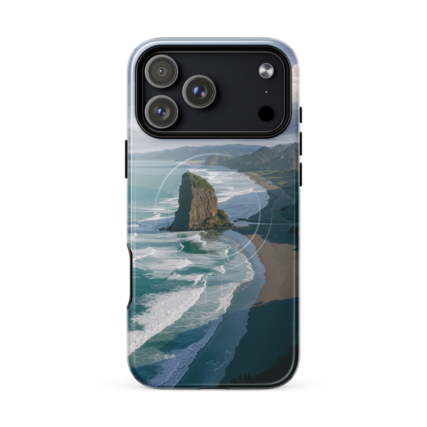 'Piha Beach' iPhone 17 Pro Max MagSafe tough phone case - protective glossy case NZ Australia