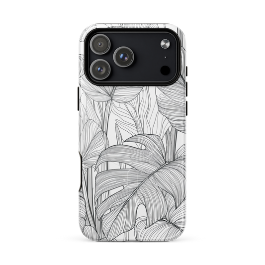 'Tropical Lines' iPhone 17 Pro Max MagSafe tough phone case - protective glossy case NZ Australia