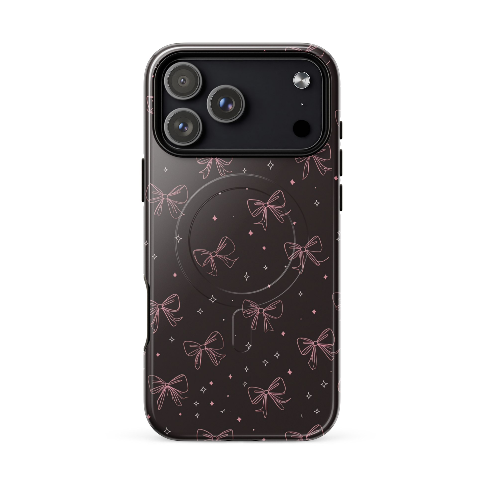 'Midnight Bow' iPhone 17 Pro Max MagSafe tough phone case - protective glossy case NZ Australia