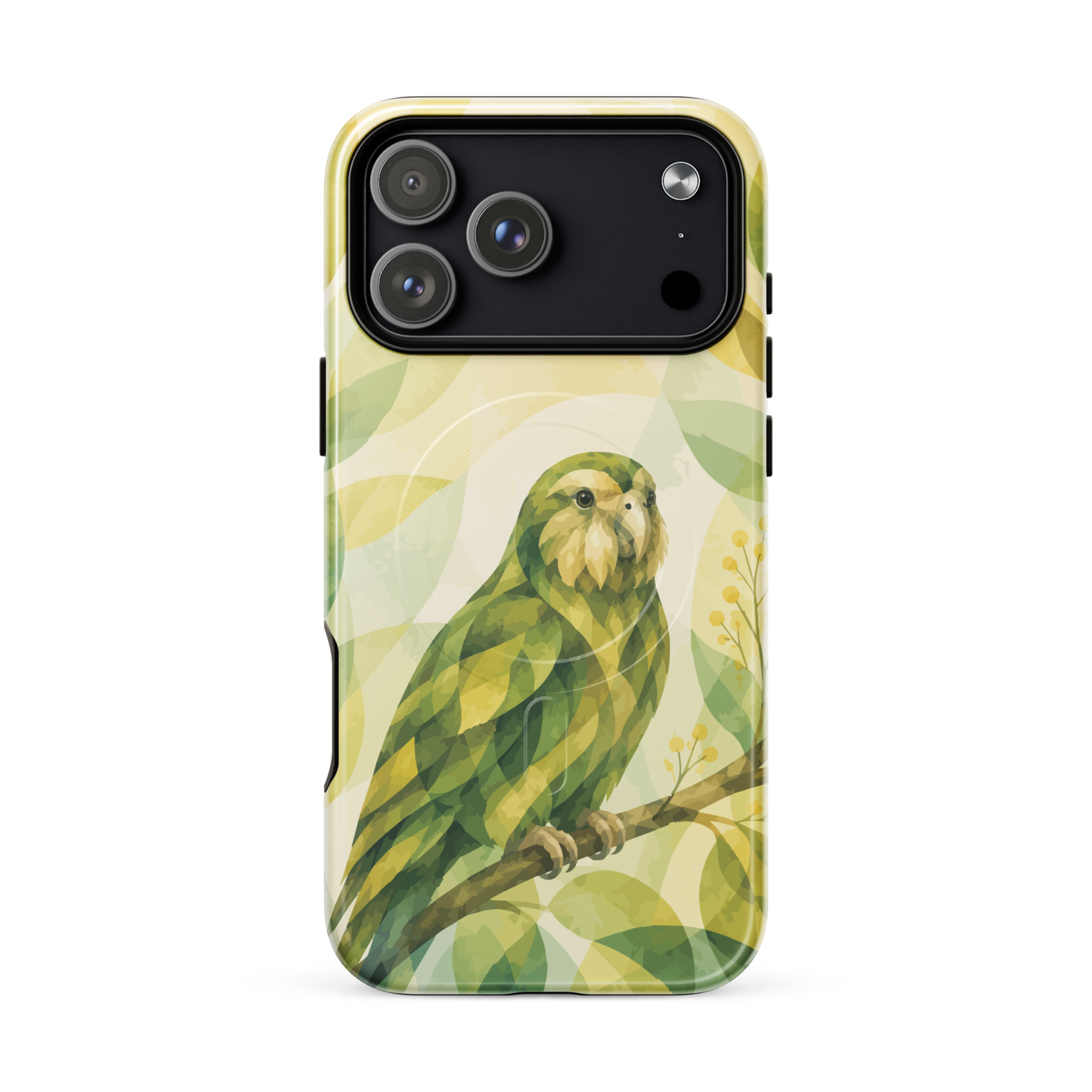 'Kakapo' iPhone 17 Pro Max MagSafe tough phone case - protective glossy case NZ Australia