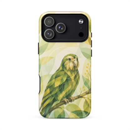 'Kakapo' iPhone 17 Pro Max MagSafe tough phone case - protective glossy case NZ Australia