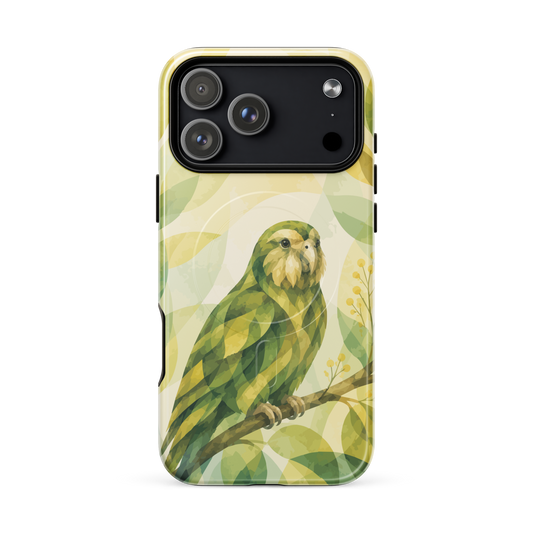 'Kakapo' iPhone 17 Pro Max MagSafe tough phone case - protective glossy case NZ Australia