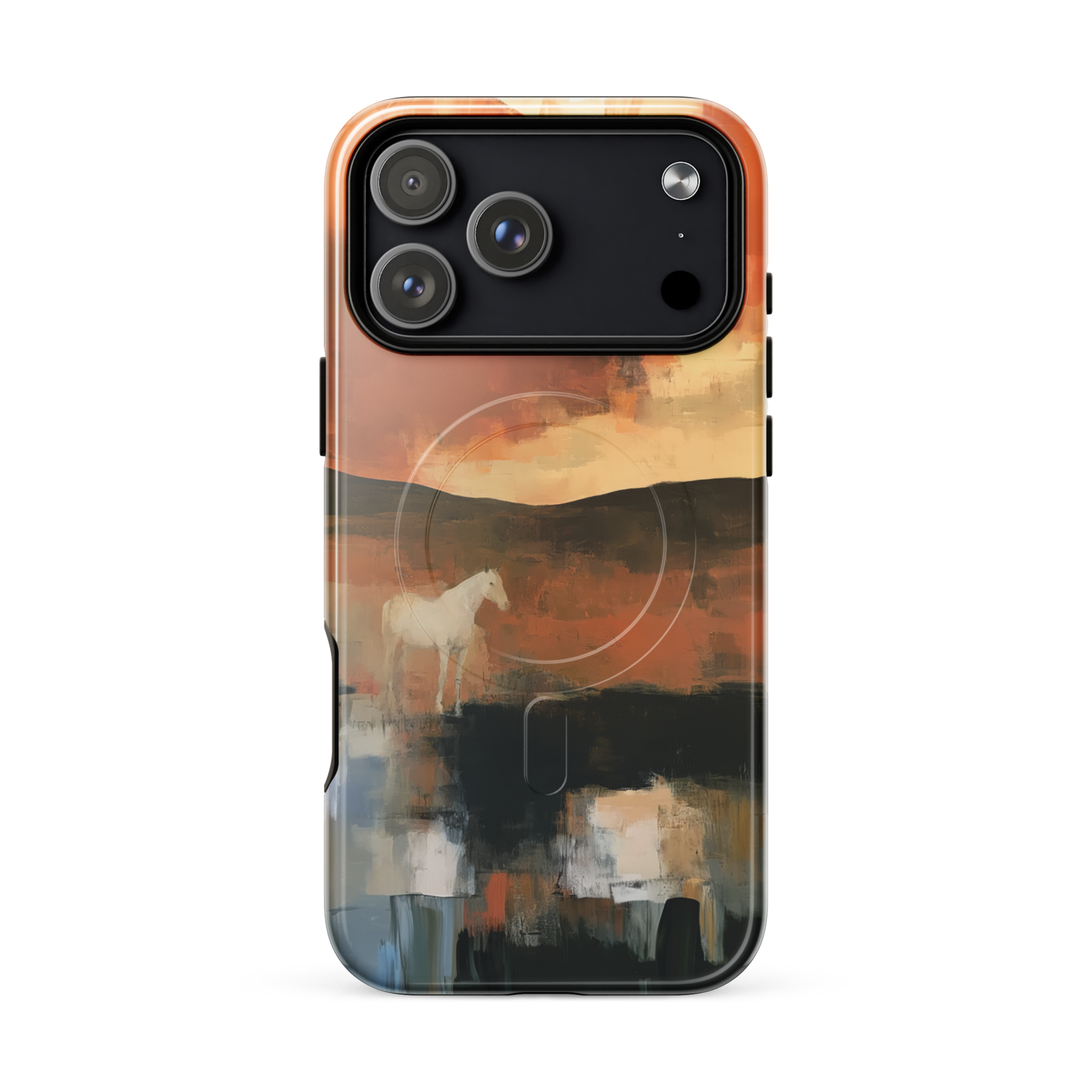 'Ember Fields' iPhone 17 Pro Max MagSafe phone case - protective glossy case NZ Australia