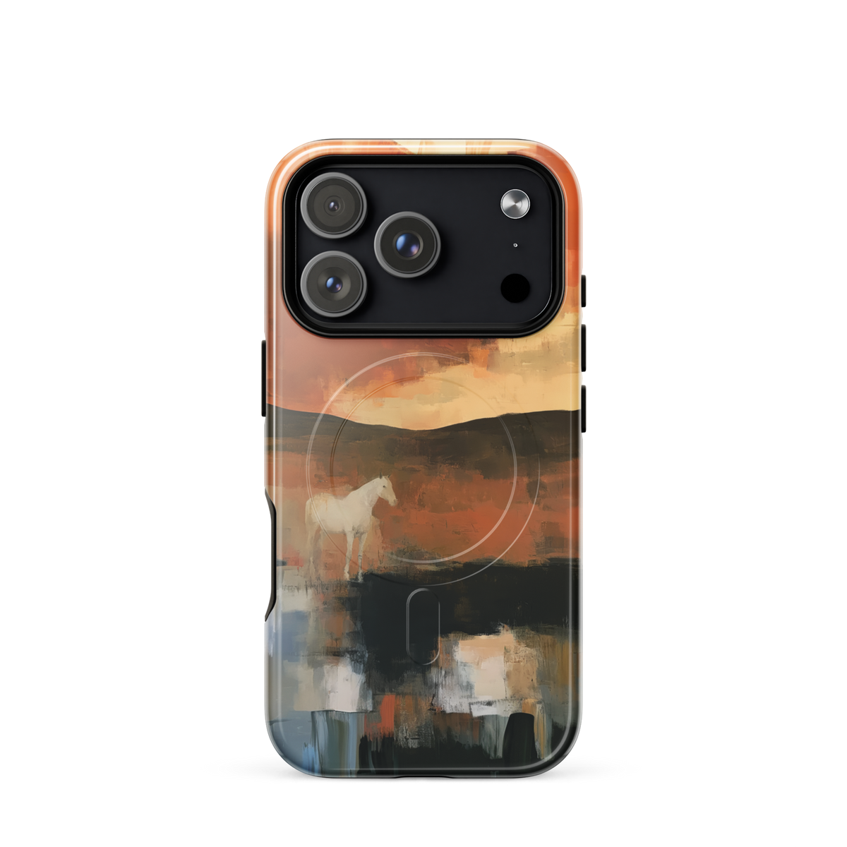 'Ember Fields' iPhone 18 Pro MagSafe phone case - protective glossy case NZ Australia