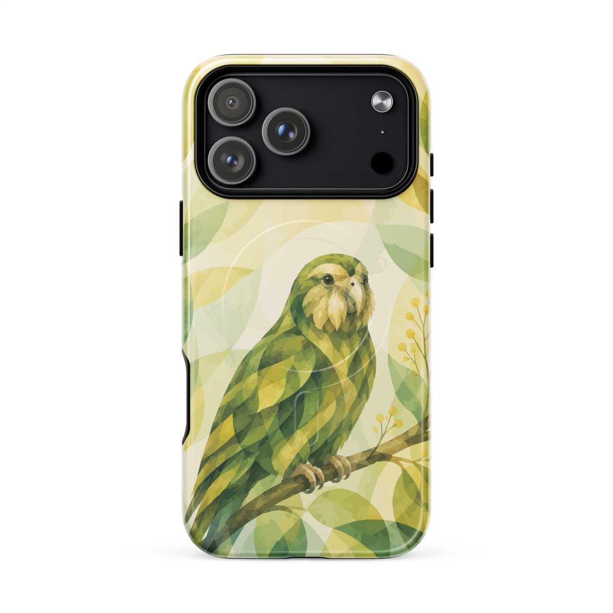 'Kakapo' iPhone 18 Pro Max MagSafe tough phone case - protective glossy case NZ Australia