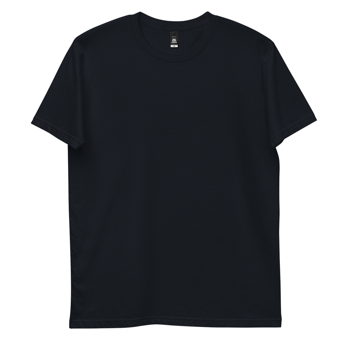 'Called to higher ground' back print tee in navy, plain front view mockup