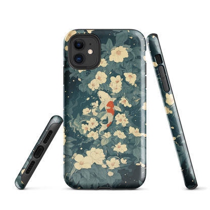 'Koi', a stunning phone case inspired by the graceful elegance of koi fish gliding through a peaceful pond.