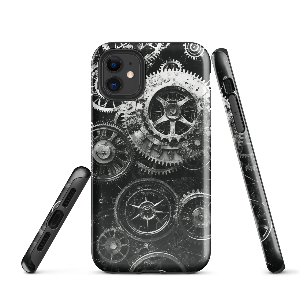 'Clockwork' iPhone phone case, a stunning fusion of gears, cogs, and vintage industrial charm. Inspired by the beauty of classic timepieces and steampunk aesthetics.