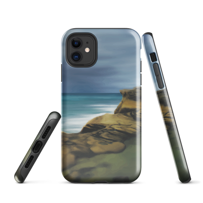 Castlepoint coastal phone case with cliffs, ocean and sky. New Zealand landscape art by designer Ben Hart.