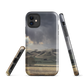 Designer phone case with NZ landscape painting of Te Hauke and cloudy skies by Ben Hart.