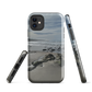 Phone case with artwork of Riversdale Beach, Masterton – rocks, waves and sky by NZ artist Ben Hart.