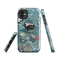 Washed Away designer phone case with abstract river stone artwork in earthy blues and natural tones.