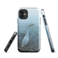 Phone case with a white heron standing in a misty wetland scene.