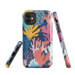 Colourful coral reef phone case design in pink, blue and yellow by NZ artist Ben Hart