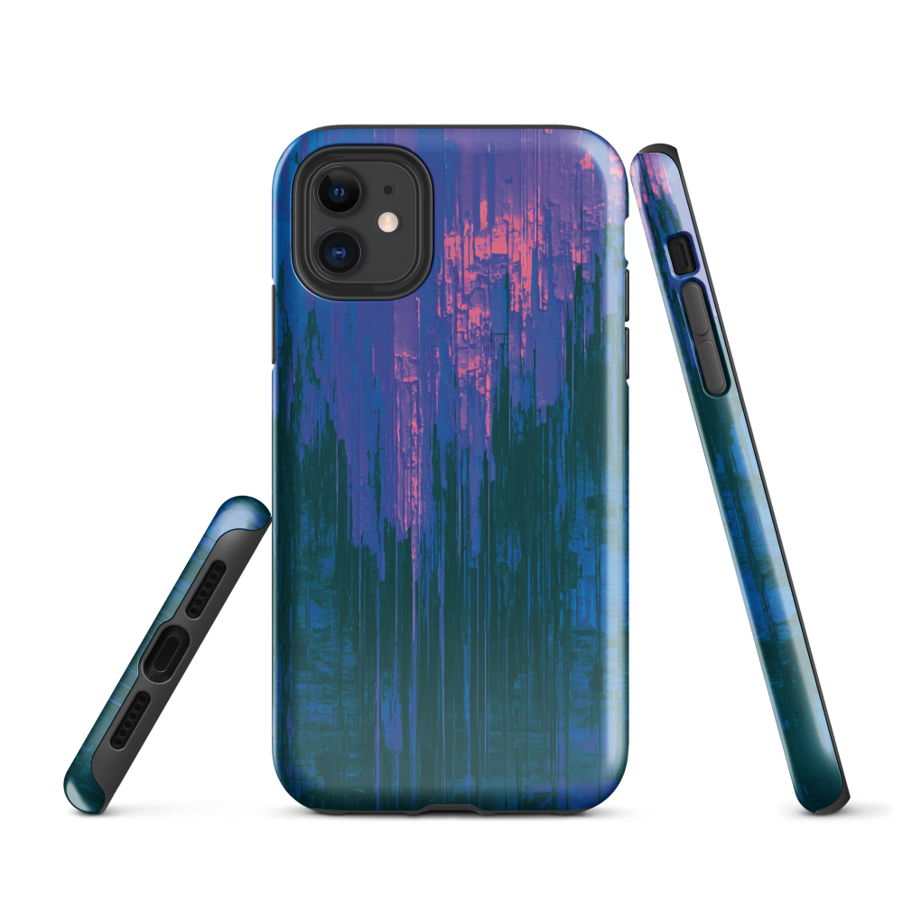 Digital Glitch iPhone case. This striking artwork features a dynamic distortion effect that mimics the visual chaos of a digital malfunction—glitchy lines, vibrant streaks, and pixel-like patterns merge into a futuristic aesthetic. It’s a perfect blend of modern design and edgy street style.
