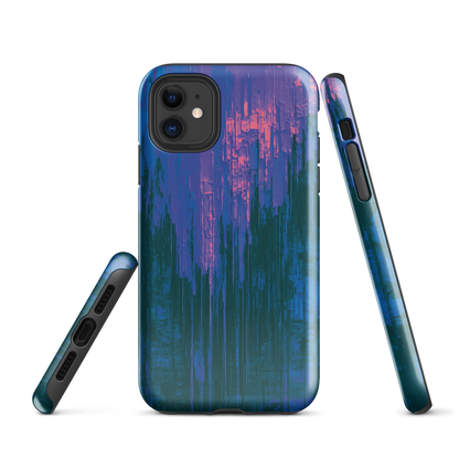 Digital Glitch iPhone case. This striking artwork features a dynamic distortion effect that mimics the visual chaos of a digital malfunction—glitchy lines, vibrant streaks, and pixel-like patterns merge into a futuristic aesthetic. It’s a perfect blend of modern design and edgy street style.