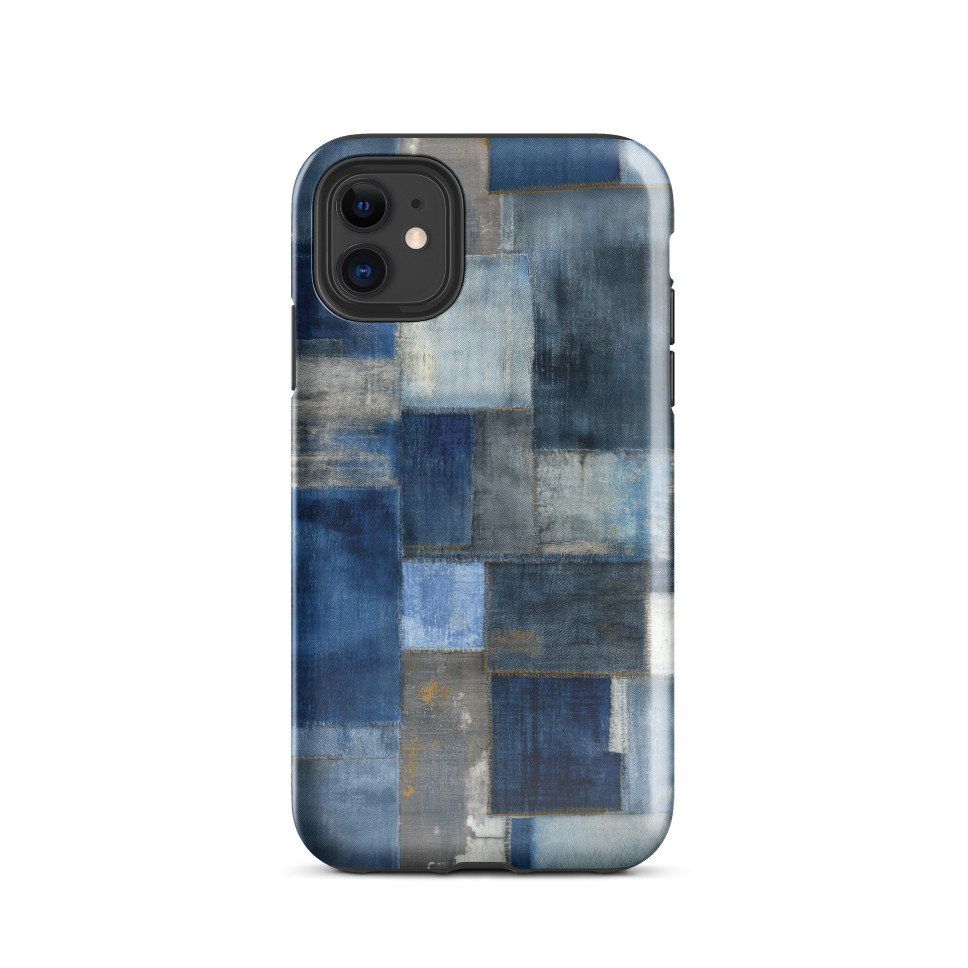 Indigo patchwork phone case | Textured blue design NZ