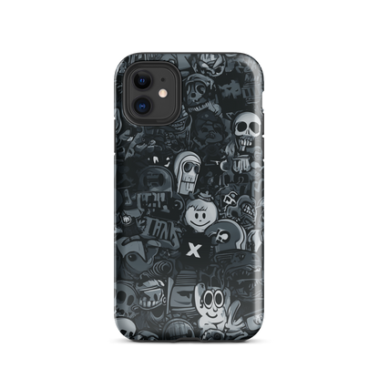Midnight stickers phone case | Dark graphic collage NZ