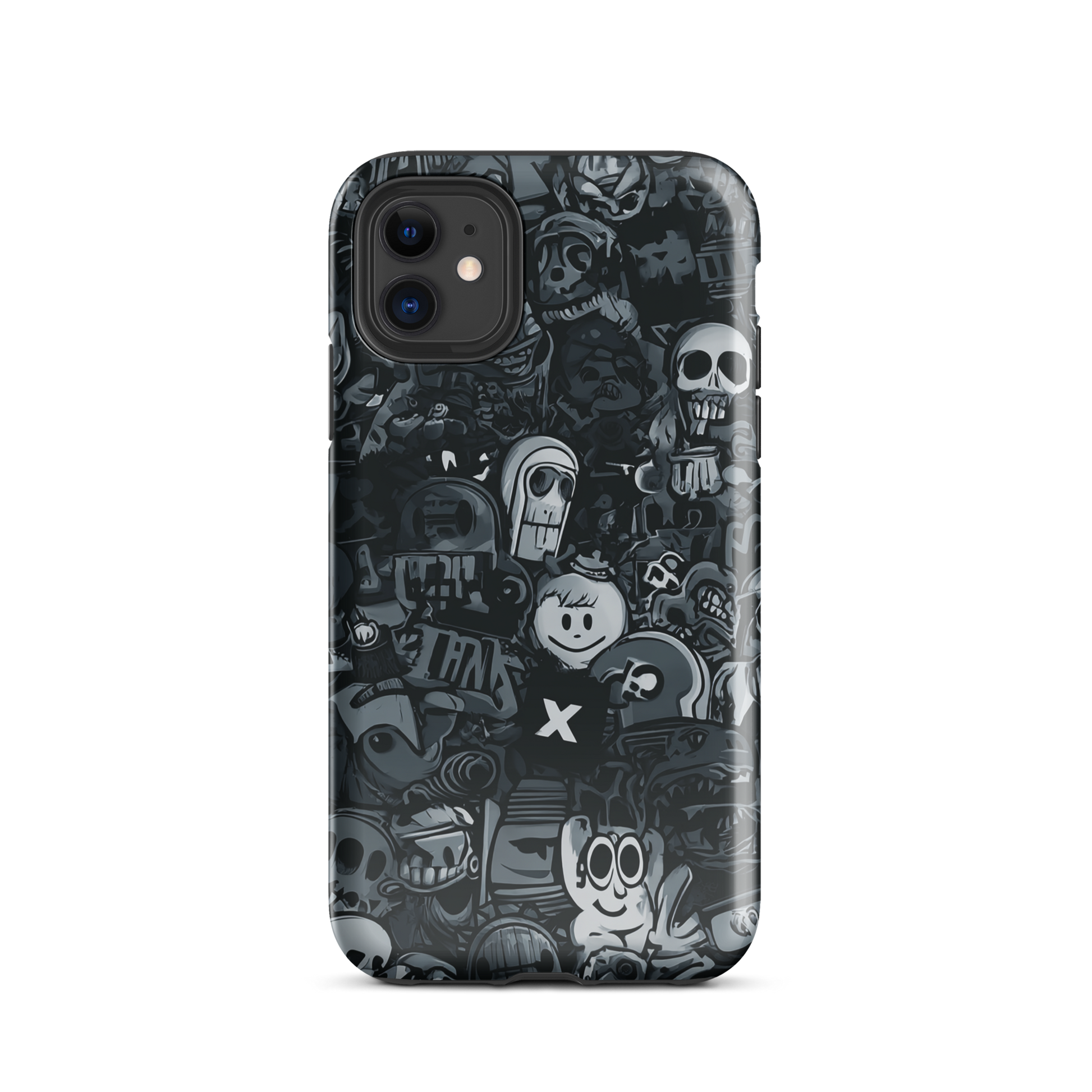 Midnight stickers phone case | Dark graphic collage NZ