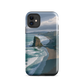 Piha Beach Lion Rock designer phone case with turquoise waves and dramatic NZ coastline