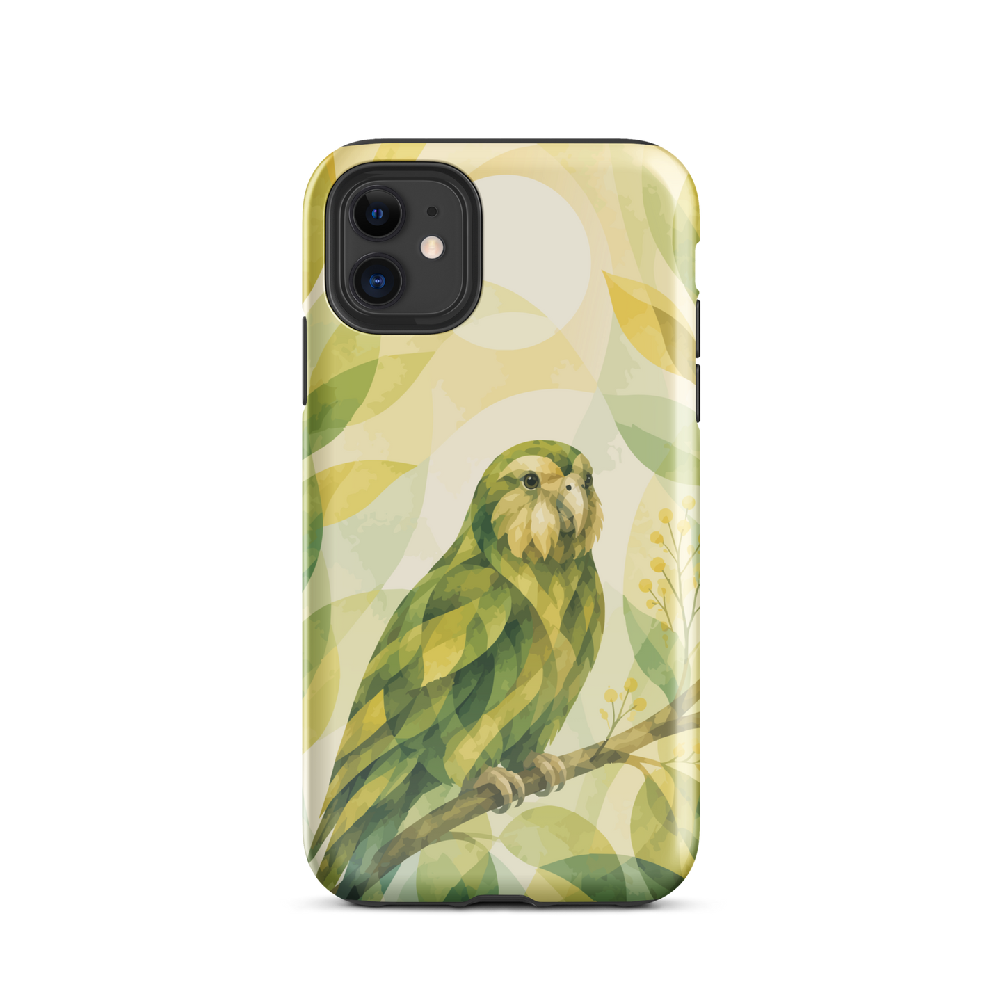 'Kākāpō' iPhone 11 tough phone case - protective glossy case NZ Australia
