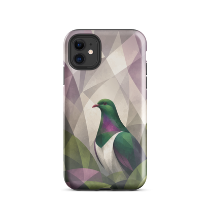 'Kererū' iPhone 11 tough phone case - protective glossy case NZ Australia